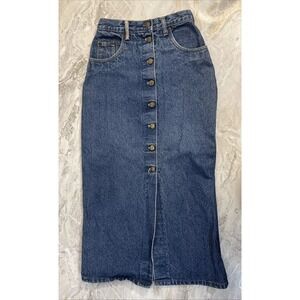 Vintage Denum Jeans Denim Jean Skirt Buttons Size 8